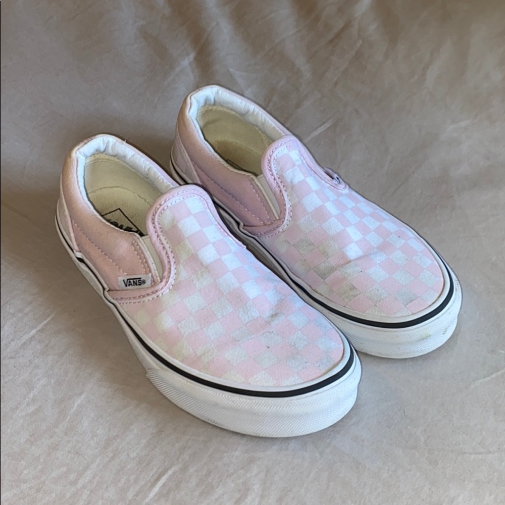 Youth Pink Check Vans